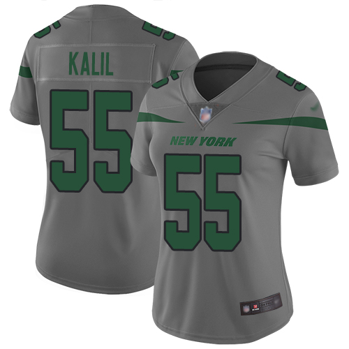 New York Jets Limited Gray Women Ryan Kalil Jersey NFL Football #55 Inverted Legend->women nfl jersey->Women Jersey